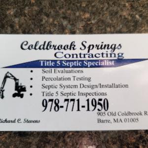 Coldbrook Springs Environmental Consulting (Septic System Specialist)