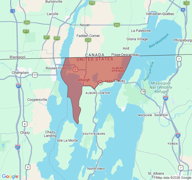 Map of septic coverage in Alburgh, VT