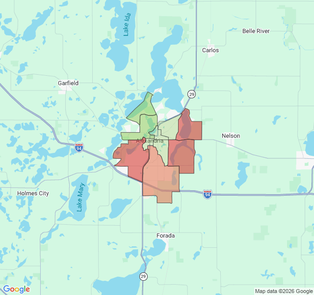 Map of septic coverage in Alexandria, MN
