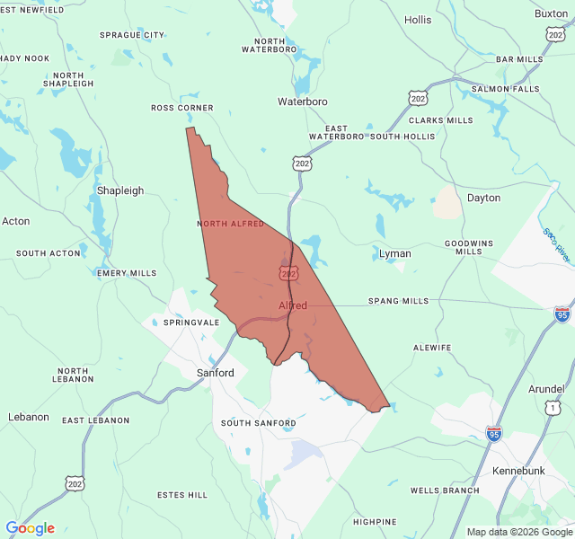 Map of septic coverage in Alfred, ME