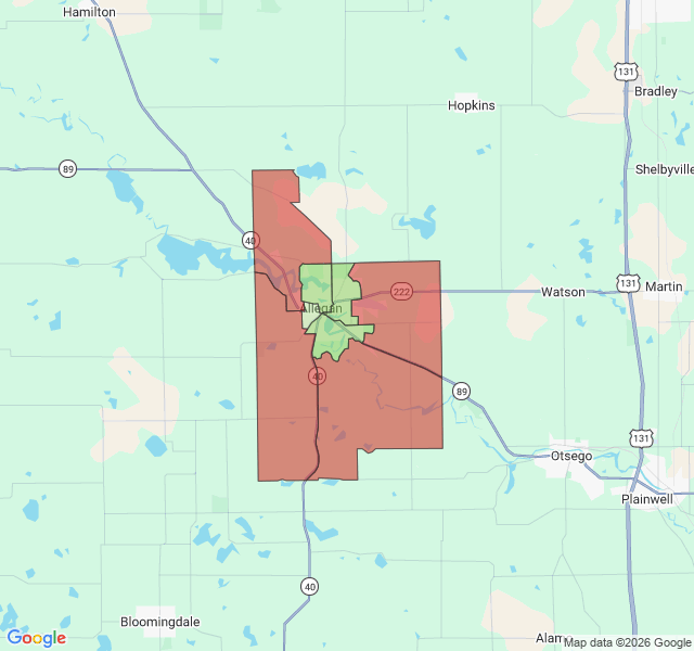 Map of septic coverage in Allegan, MI