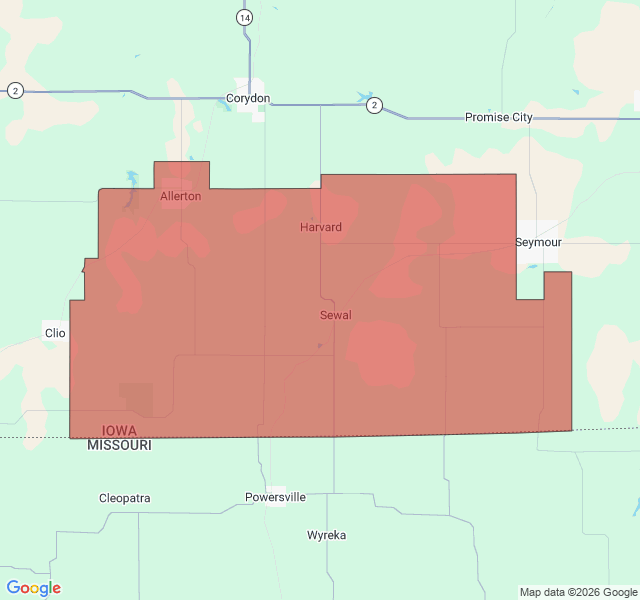 Map of septic coverage in Allerton, IA