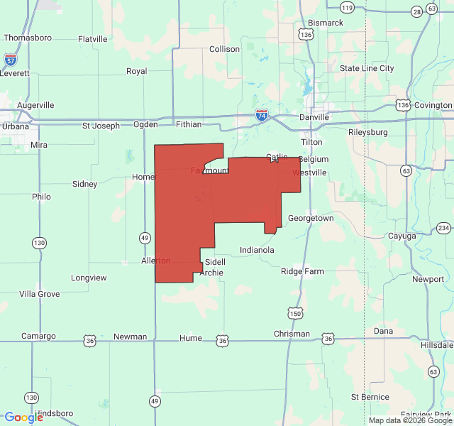 Map of septic coverage in Allerton, IL