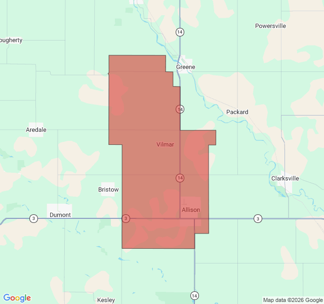 Map of septic coverage in Allison, IA