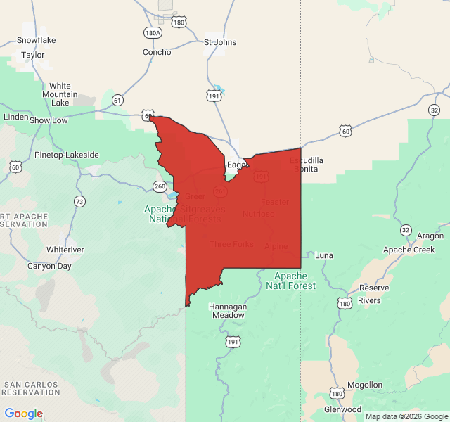 Map of septic coverage in Alpine, AZ