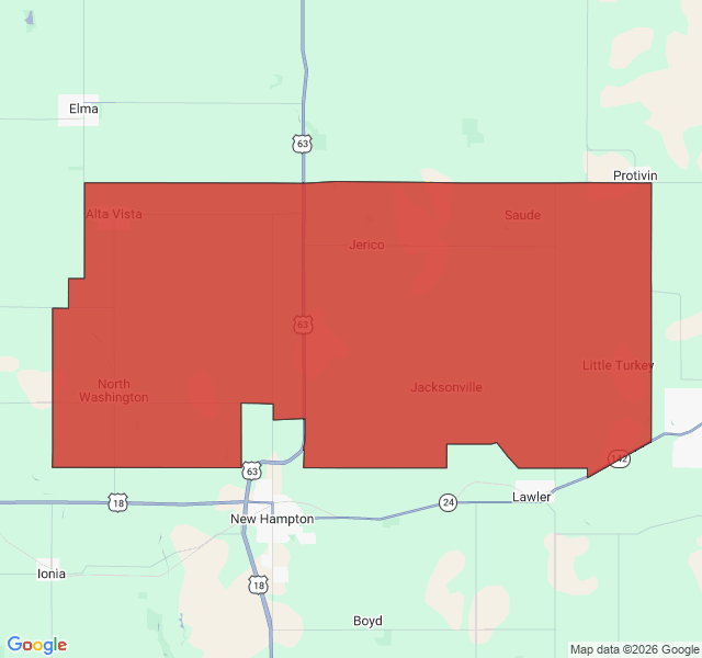 Map of septic coverage in Alta Vista, IA