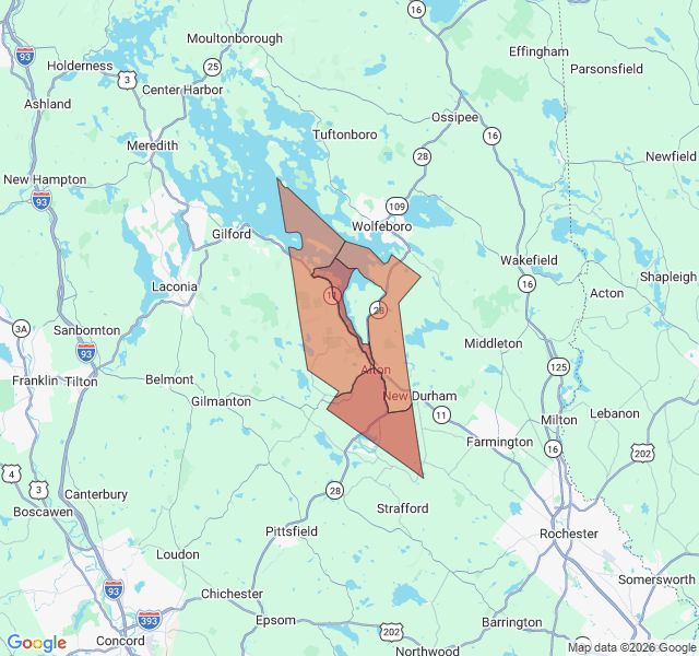 Map of septic coverage in Alton, NH