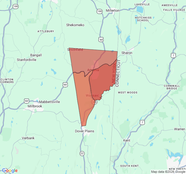 Map of septic coverage in Amenia, NY