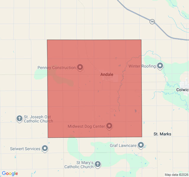 Map of septic coverage in Andale, KS