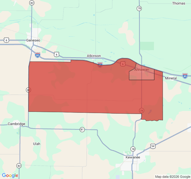Map of septic coverage in Annawan, IL