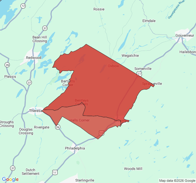 Map of septic coverage in Antwerp, NY