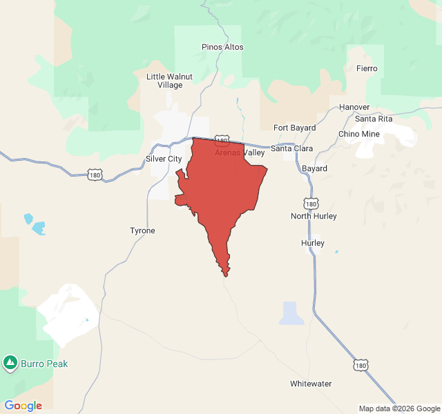 Map of septic coverage in Arenas Valley, NM