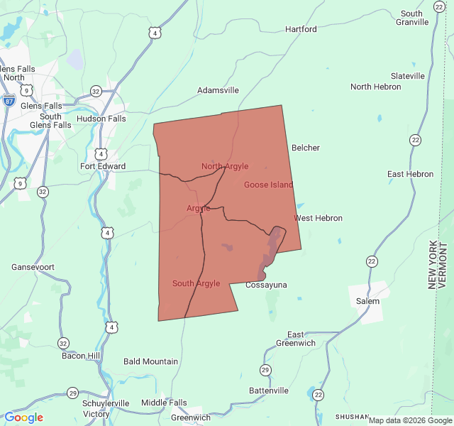 Map of septic coverage in Argyle, NY