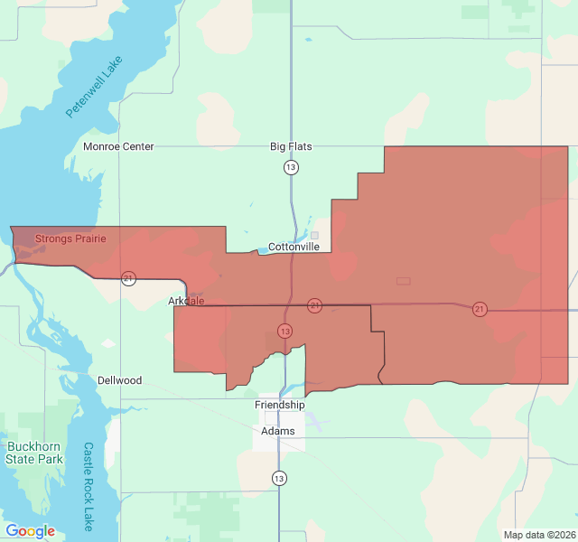 Map of septic coverage in Arkdale, WI