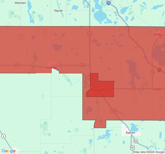 Map of septic coverage in Ashby, MN