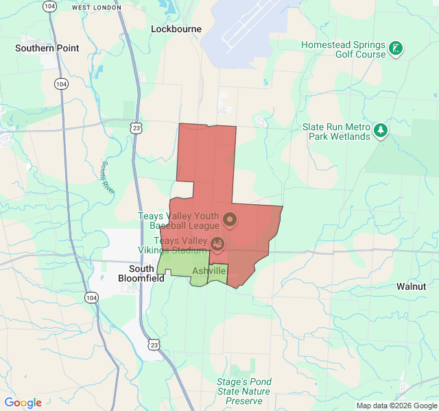 Map of septic coverage in Ashville, OH