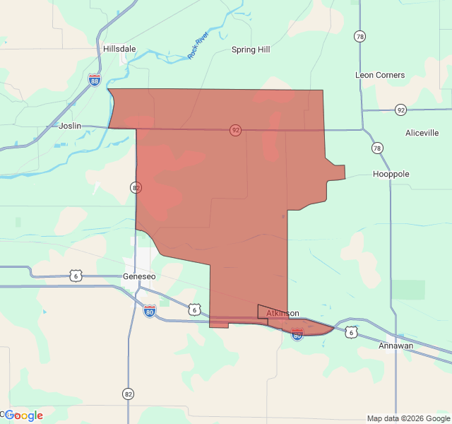 Map of septic coverage in Atkinson, IL