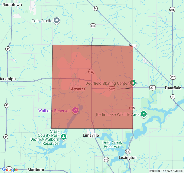Map of septic coverage in Atwater, OH