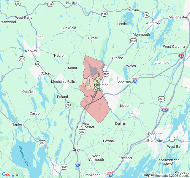 Map of septic coverage in Auburn, ME