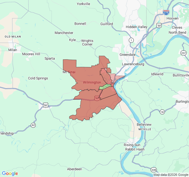 Map of septic coverage in Aurora, IN