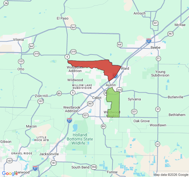 Map of septic coverage in Austin, AR