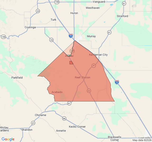 Map of septic coverage in Avenal, CA