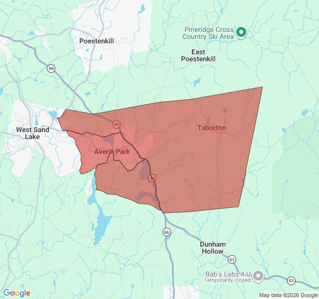 Map of septic coverage in Averill Park, NY
