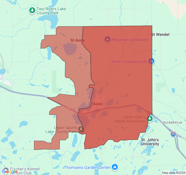 Map of septic coverage in Avon, MN