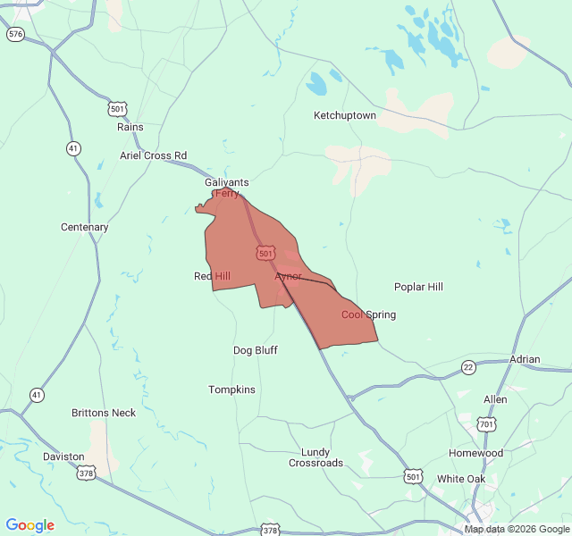 Map of septic coverage in Aynor, SC