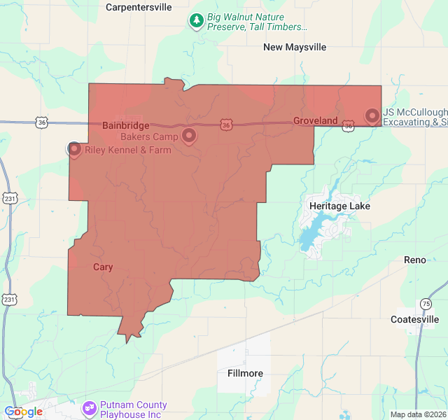 Map of septic coverage in Bainbridge, IN