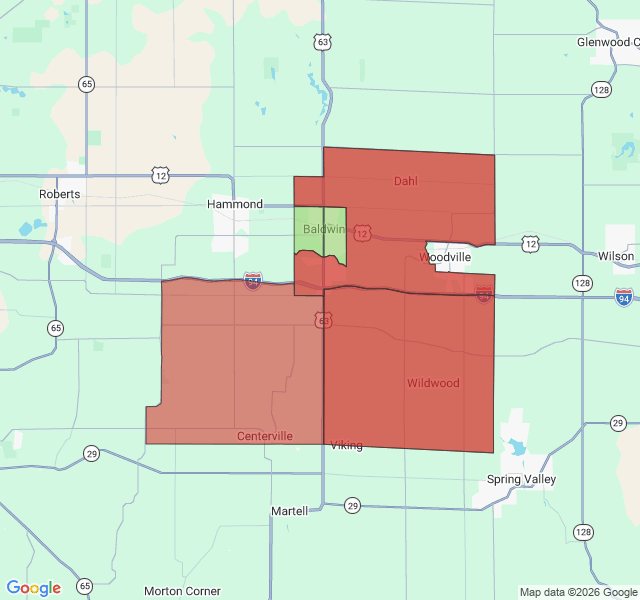 Map of septic coverage in Baldwin, WI