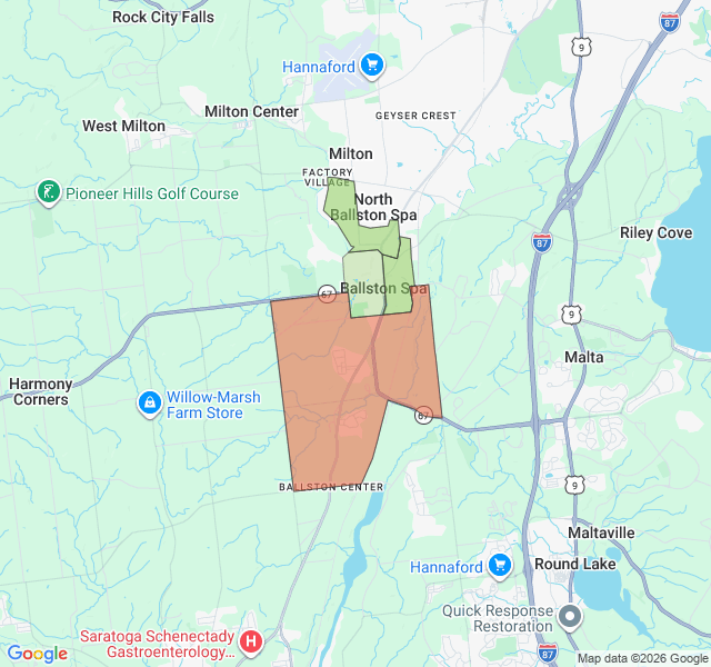 Map of septic coverage in Ballston Spa, NY