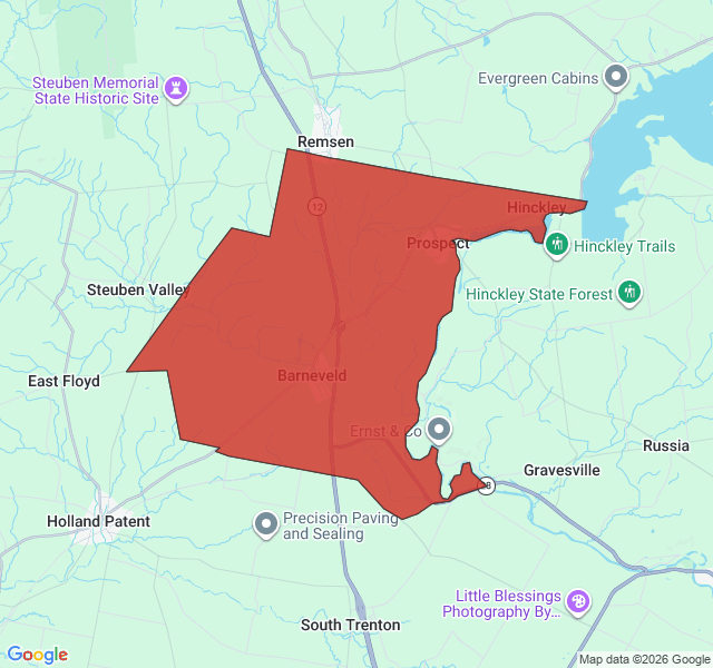 Map of septic coverage in Barneveld, NY
