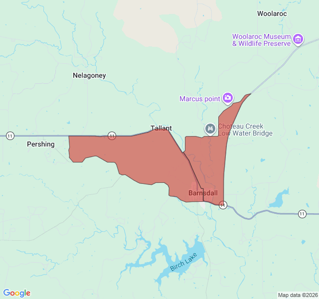 Map of septic coverage in Barnsdall, OK