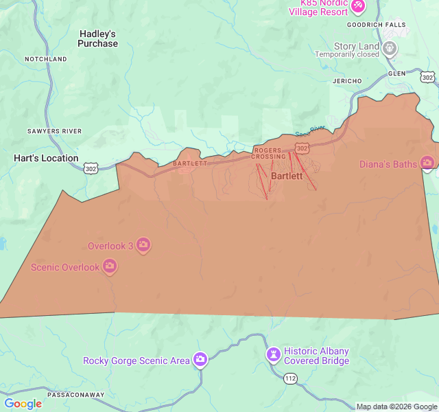 Map of septic coverage in Bartlett, NH