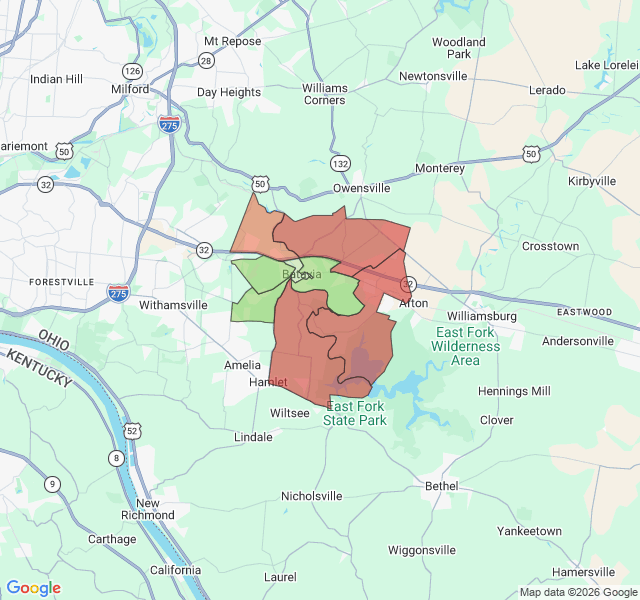 Map of septic coverage in Batavia, OH