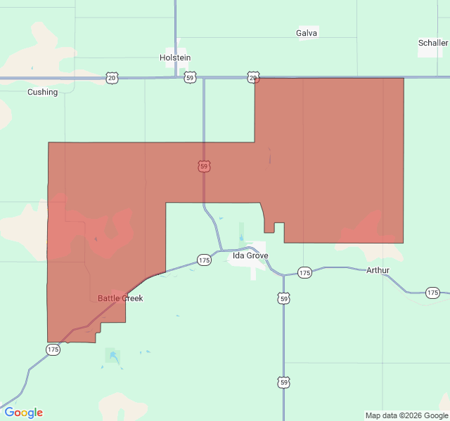 Map of septic coverage in Battle Creek, IA