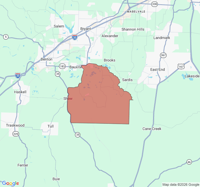 Map of septic coverage in Bauxite, AR