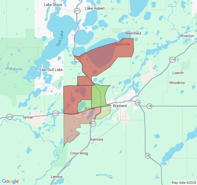 Map of septic coverage in Baxter, MN