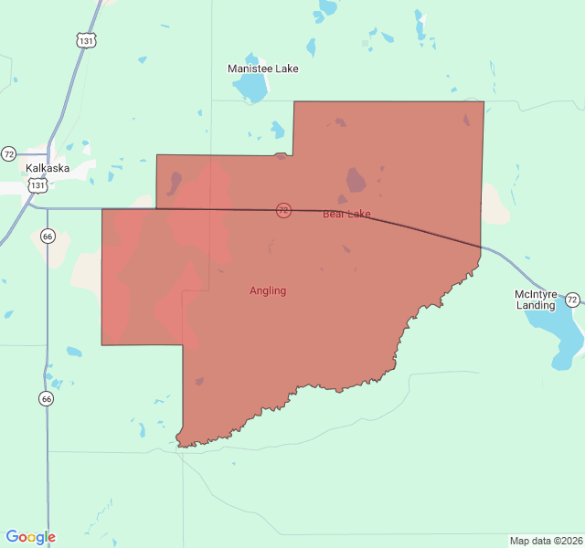 Map of septic coverage in Bear Lake, MI