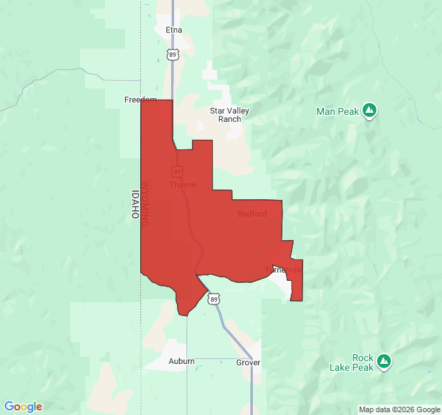 Map of septic coverage in Bedford, WY