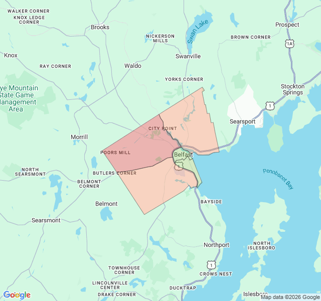 Map of septic coverage in Belfast, ME