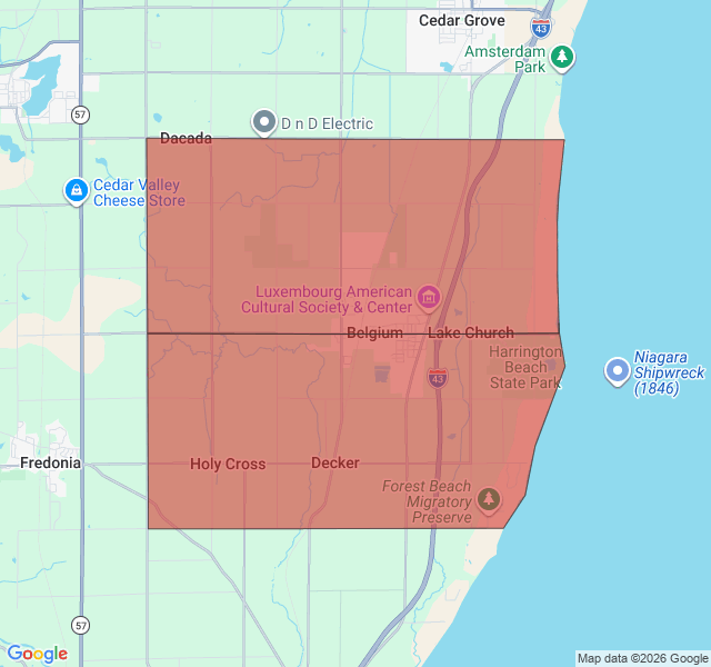 Map of septic coverage in Belgium, WI