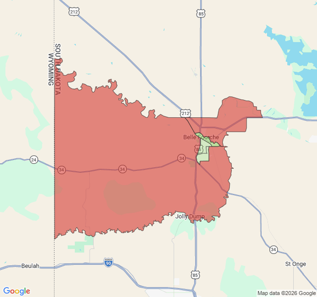 Map of septic coverage in Belle Fourche, SD
