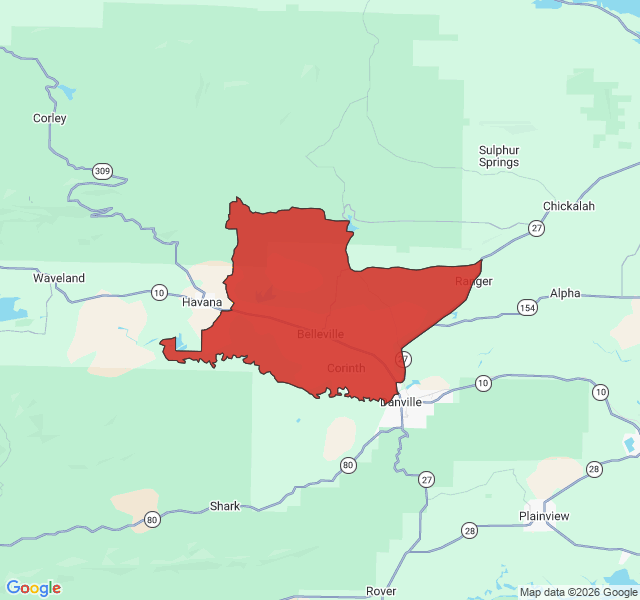 Map of septic coverage in Belleville, AR
