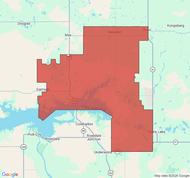 Map of septic coverage in Benedict, ND