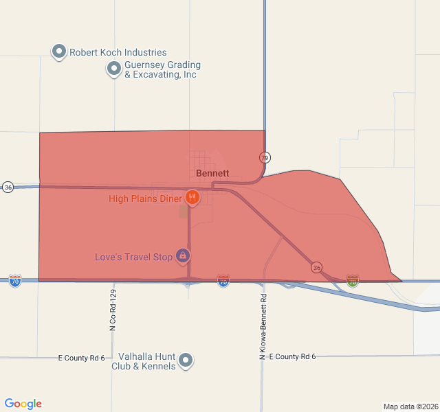Map of septic coverage in Bennett, CO