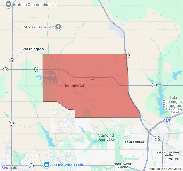 Map of septic coverage in Bennington, NE