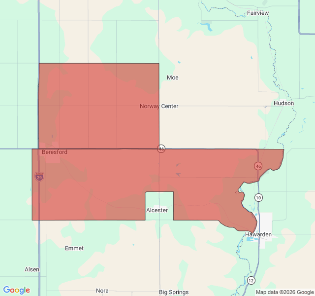 Map of septic coverage in Beresford, SD