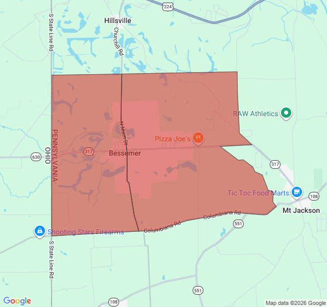 Map of septic coverage in Bessemer, PA